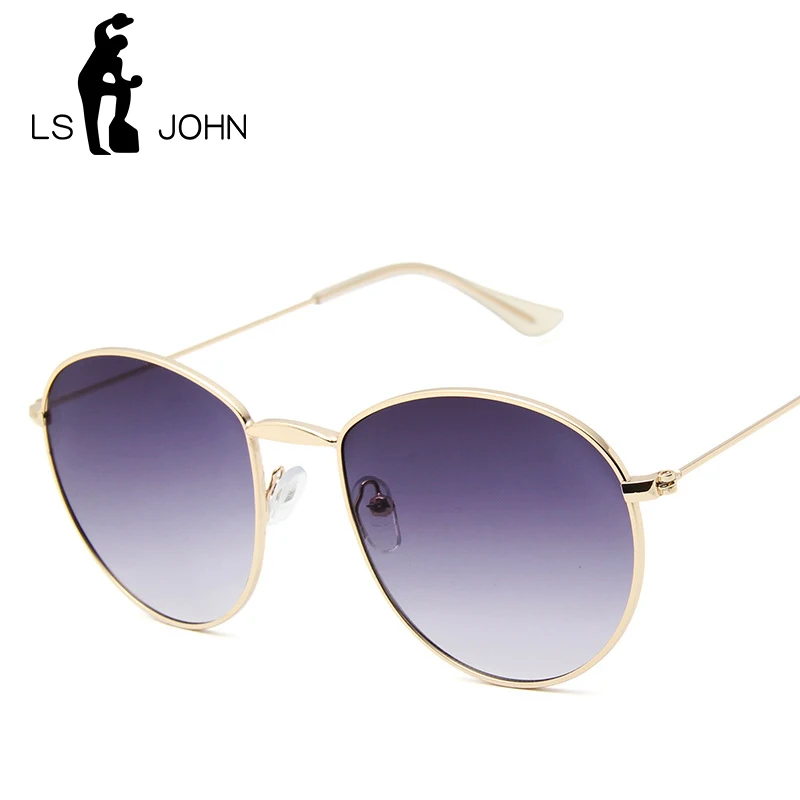 Очки солнцезащитные LS JOHN круглые для мужчин и женщин UV 400 винтажные брендовые