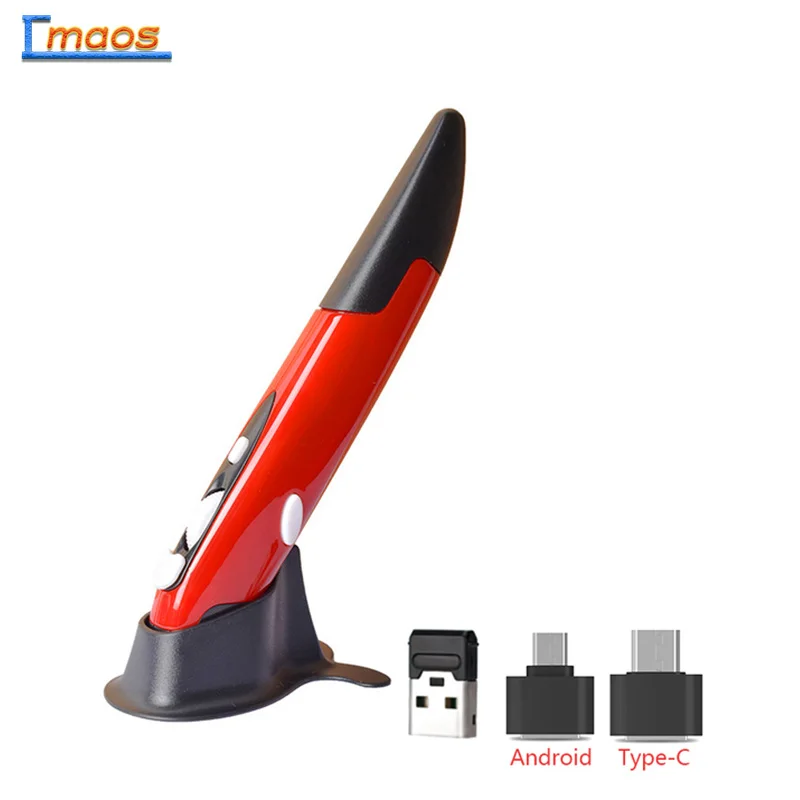 

2.4G Wireless Mouse Pen Vertical Pen-Shaped Stylus Battery Gaming Mouse Suitable For PC And Laptop Mice
