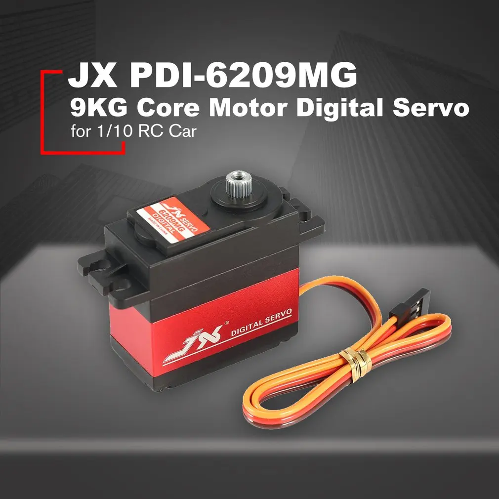 

JX PDI-6209MG 4,8 V-6V 0.13sec/60 9,35 kg Цифровой Металлический сервоалюминиевый чехол для 1/10 RC car Kst сервопривод Запчасти для автомобиля запчасти для двигат...