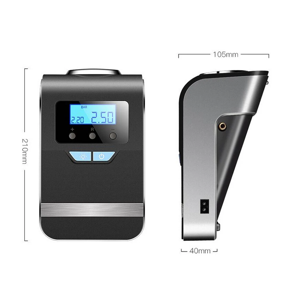 Barato Compresor De Aire Portátil Para Coche, Inflador Digital De Neumáticos De 12V Con Manómetro Digital Brillante Grande, 100psi
