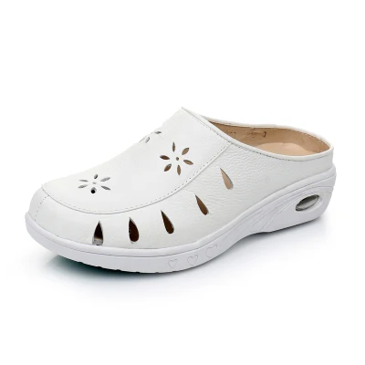 Белая кожаная обувь для медсестер медицинский тапочек больниц с нескользящей