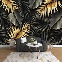 beibehang custom nordic tropical plant leaf line large wallpaper mural rain forest plant toucan tv background wall paper decor