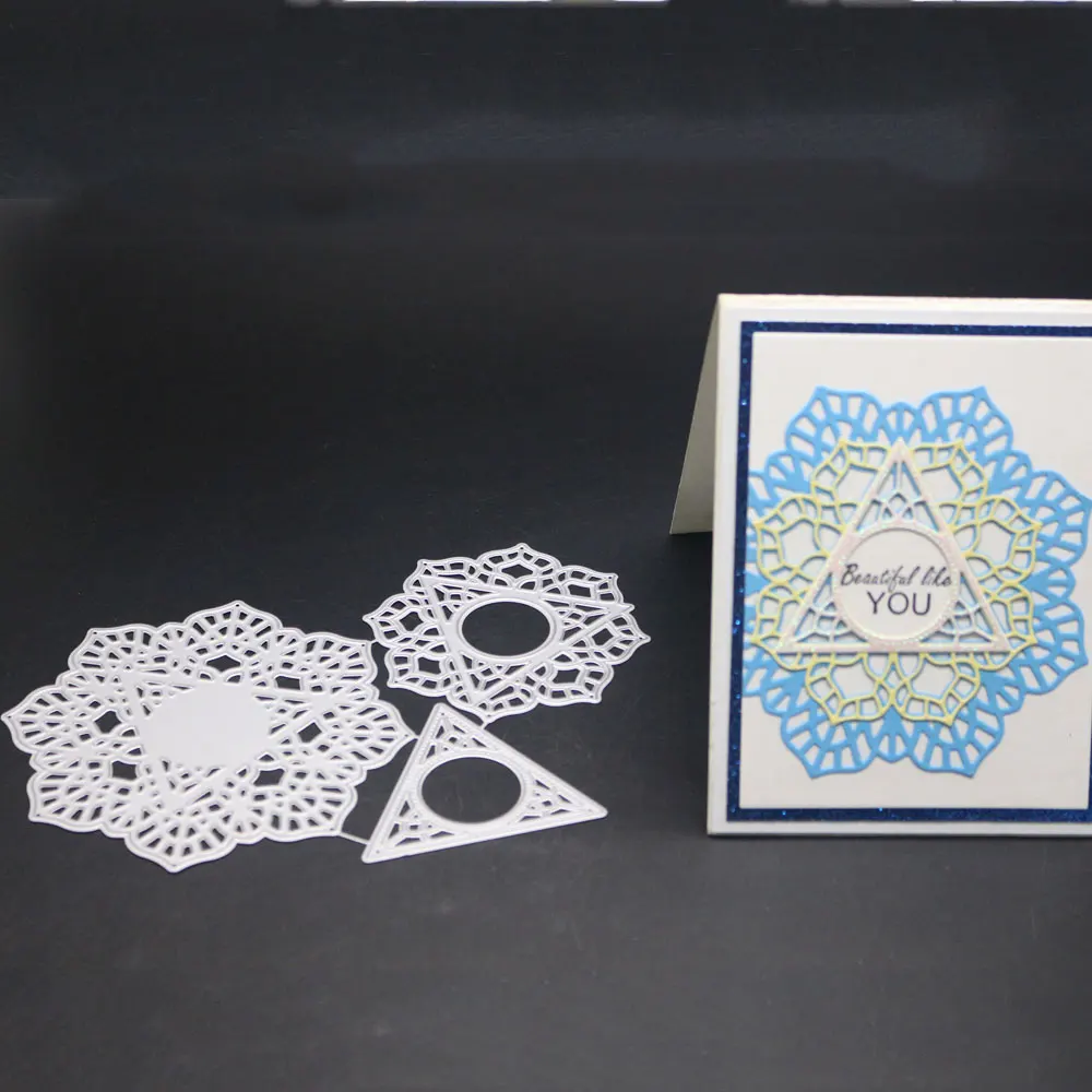 

3 Styles Geometric Cutting Dies Metal Cut Die Stencil Flowers Decoration DIY Scrapbooking Embossing New Craft Stamps And Dies
