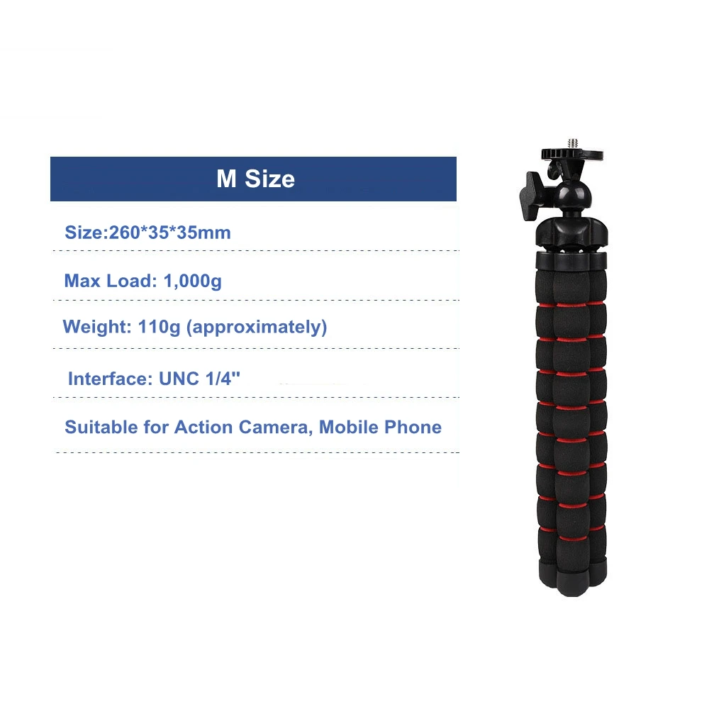 Гибкий мини-штатив-Осьминог с губкой 3 размера s подставка-кронштейн для