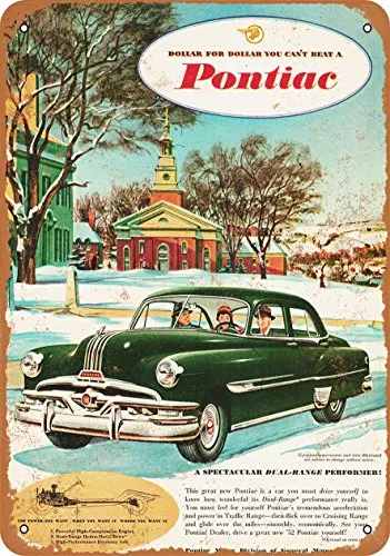Металлический знак-1952 Pontiac Chief Tain Sedan-винтажный Настенный декор для кафе пивной