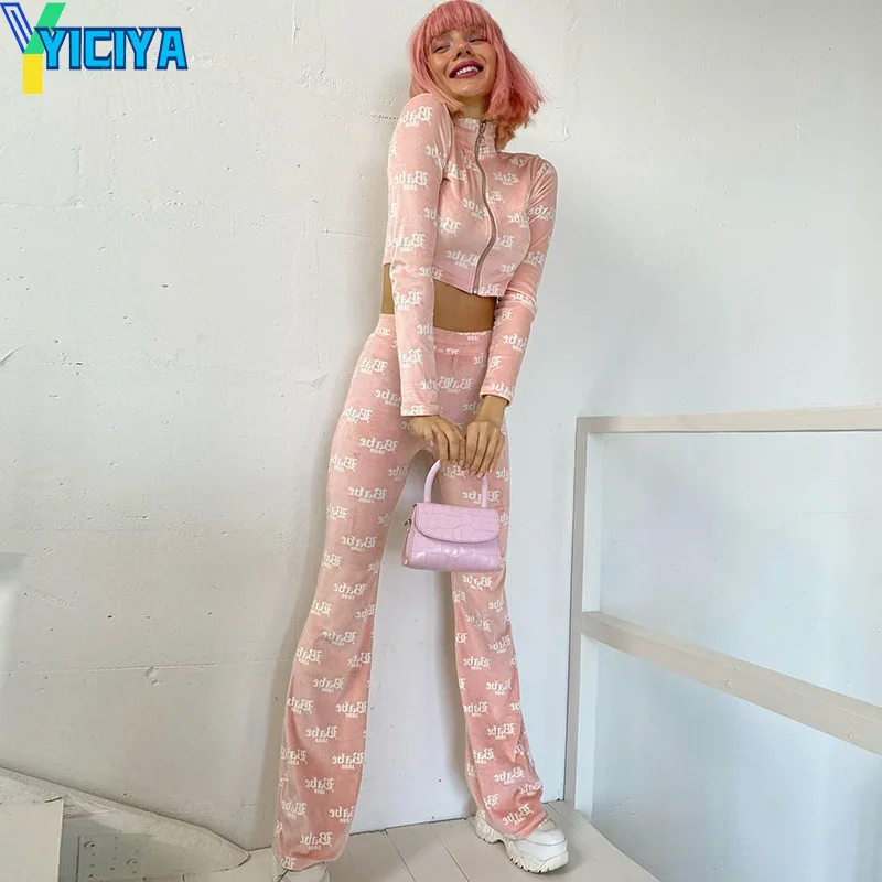 

2022 Cardigan Zipper Stand Collar Long Sleeve High Waist Wrap Hip Pants Casual Women's Suit Tracksuit Women Suit Female 2 Piece