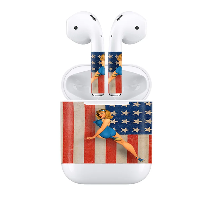 Крутой дизайн 14 цветов в Стокер Airpods наклейка для Apple Airpods водостойкие Переводные картинки кожи