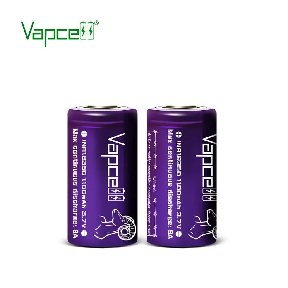 Vapcell 18350 литиевая батарея 1100mah 9a mooch тест 3,7 V для фонарика/электрических инструментов