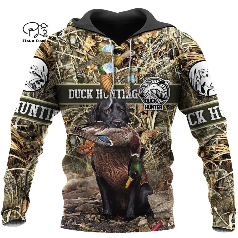 

PLstar Cosmos Duck Hunting Animal Hunter Camo Tattoo Dog Tracksuit Pullover Streetwear 3DPrint Men/Women Autumn Funny Hoodies B4