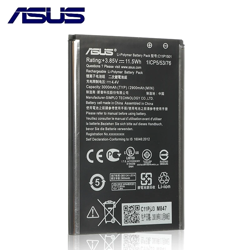Оригинальный аккумулятор ASUS C11P1501 для ZenFone2 Laser 5 дюйма/6 дюймов zenfone selfie ZE550KL ZE601KL Z00LD
