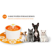 1 6l small flower pet drinking fountain automatic filtration circulation fountain cat feeder cat and dog pet drinking fountain
