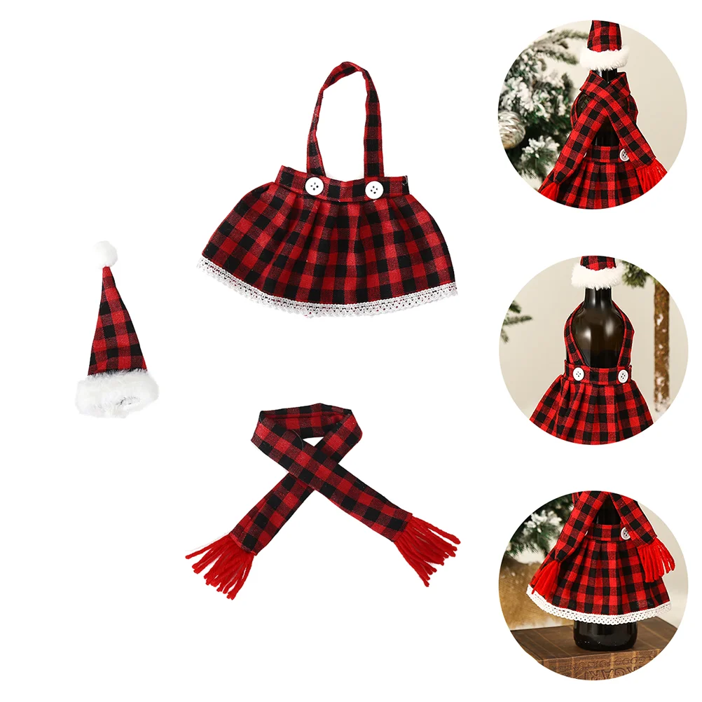 

1 Set Bottle Dress Suits Bottle Covers Red Decor Suits for Home