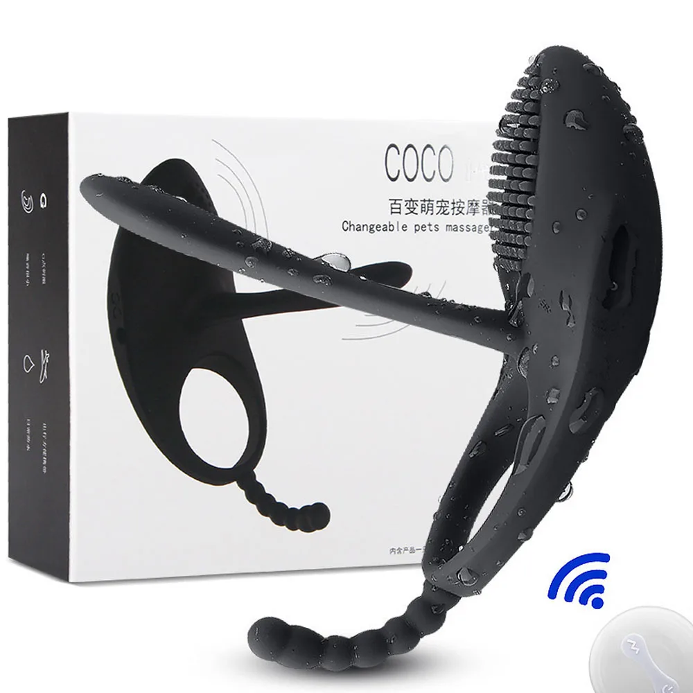 Вибратор кольцо с двойным пультом дистанционного управления вибрирующее