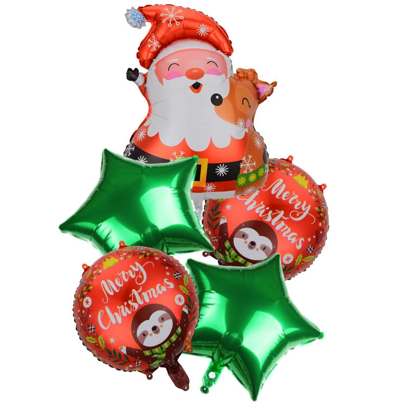 

5pcs merry christmas Santa Claus Foil Balloons Party Balloon Banner New Year Eve Decoration 2021 Christmas Party Supplies
