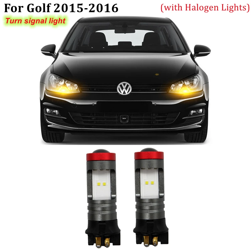 

2x Canbus без OBC Error PW24W PWY24W светодиодный лампы для Volkswagen Golf 2015 2016 указатель поворота Светильник Цвет: желтый, белый