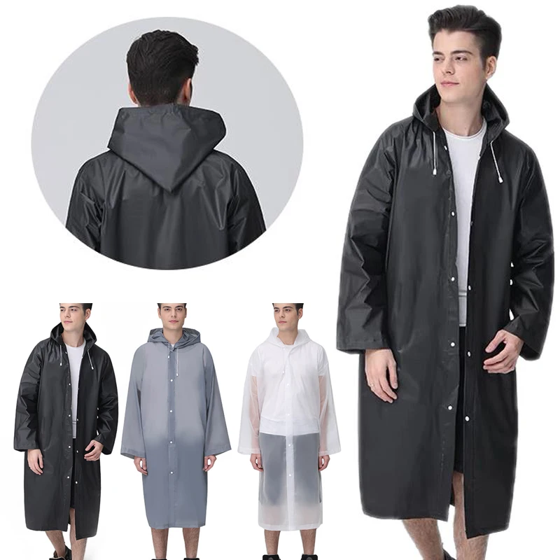 

HOT Rain Coat EVA Rain Poncho for Women and Men Emergency Rain Gear Jacket for Theme Park Hiking Camping Fast Delivery