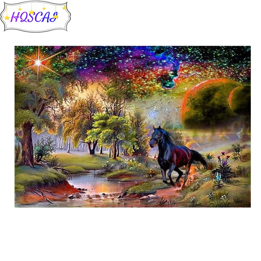 

5D DIY Diamond Painting Tree horse animal Full Square round drill Home Decoration 3d Embroidery Cross stitch Handcraft Art Kits