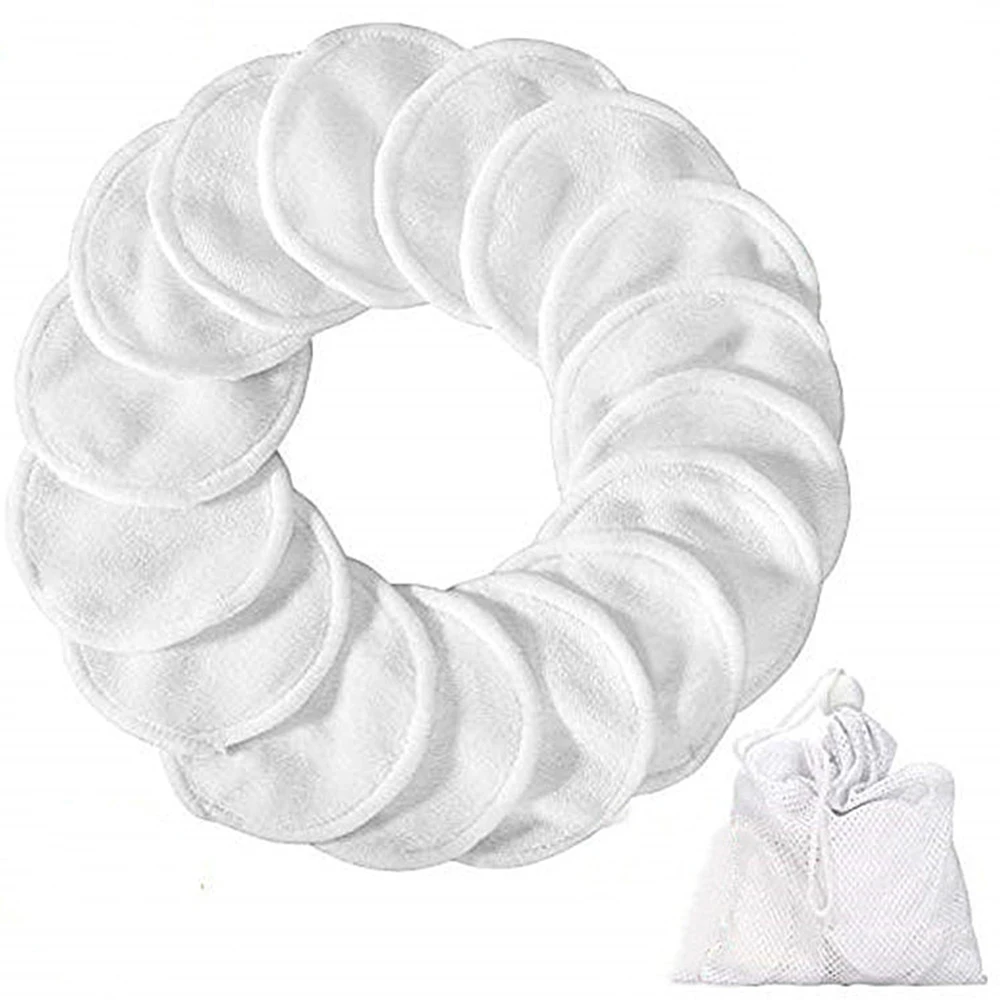 

12PC Reusable Cotton Pads Makeup Remover Pads Washable Round Bamboo Make Up Pads Cloth Nursing Pads Skin Care Tool Skin Cleaning