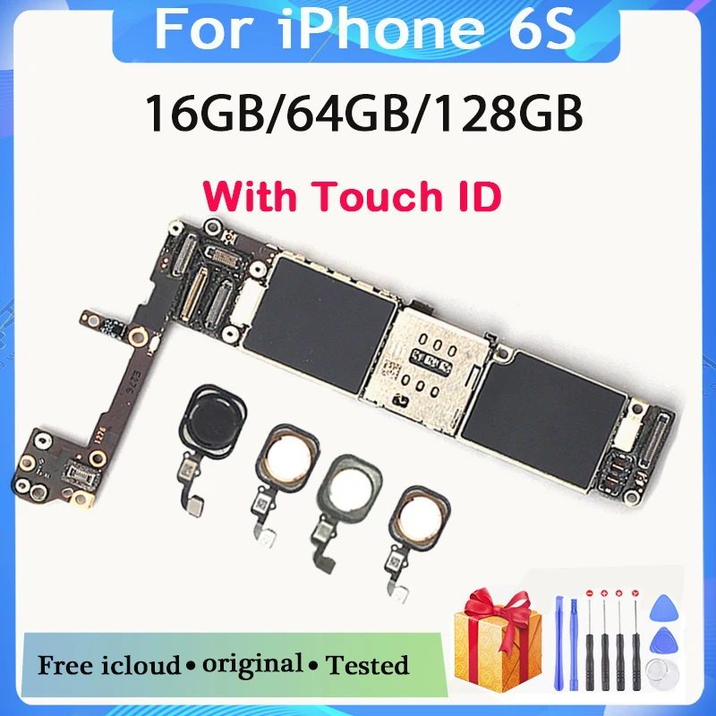 Материнская плата для iPhone 6S основная 16 Гб 64 128 ГБ без/С Touch ID 100% оригинал совместима