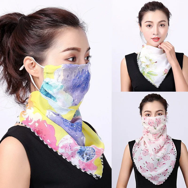 

Colorful Print Silk Mouth Face Mask for Women Fashion Accessories Elegant Trendy Mouth Mask Wholesale Hot Sale Girl Gift Jewelry