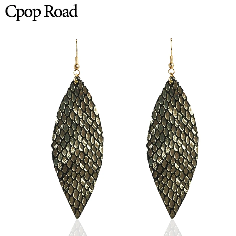 Новые блестящие серьги из натуральной кожи с перьями для женщин серебряные