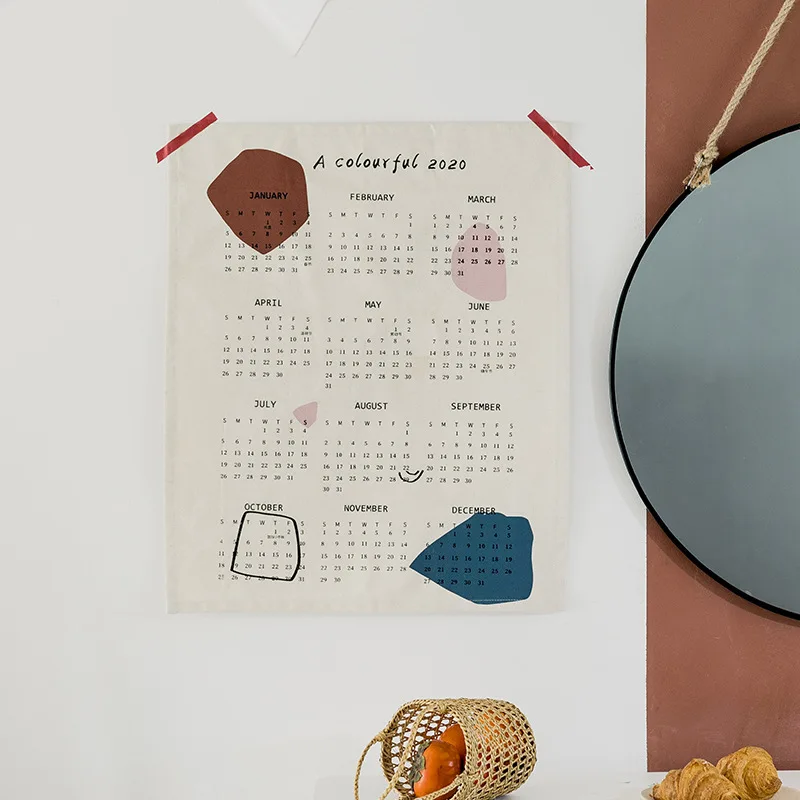 

2020 Ins Calendar Simple Creative Gift Wall Background Fabric Decoration Company Gift