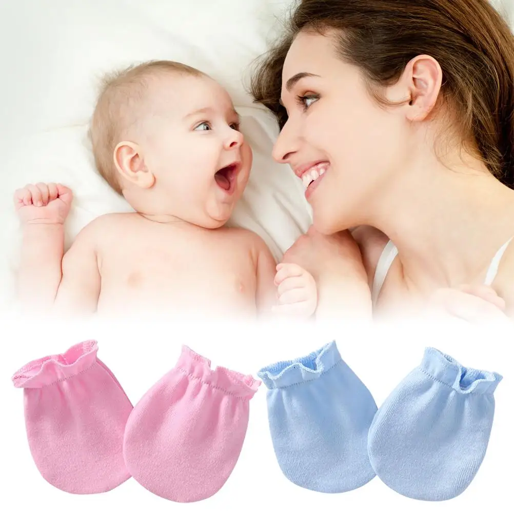 

Перчатки хлопковые для новорожденных 0-6 месяцев, Дышащие варежки, защита от царапин, 10 пар