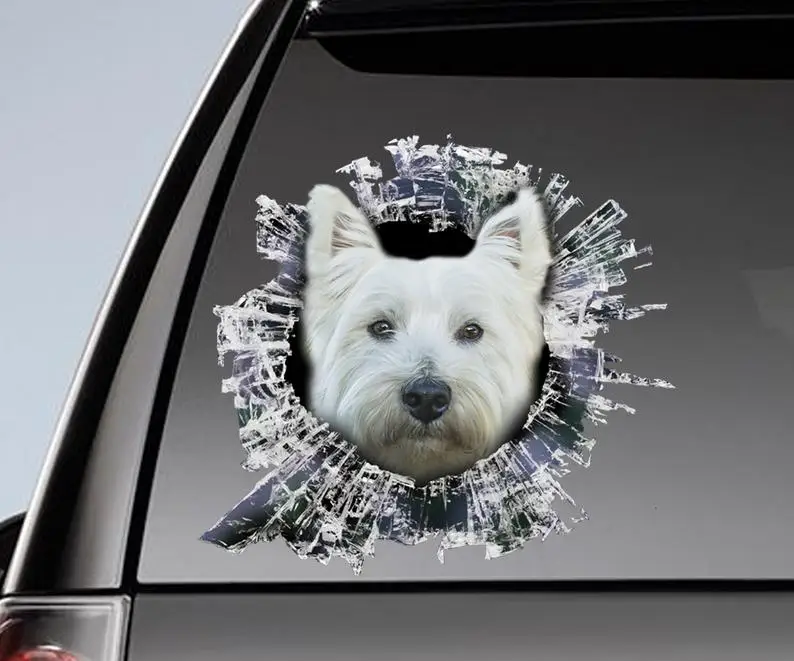 

2021 Westie window sticker, car sticker, westie car decal