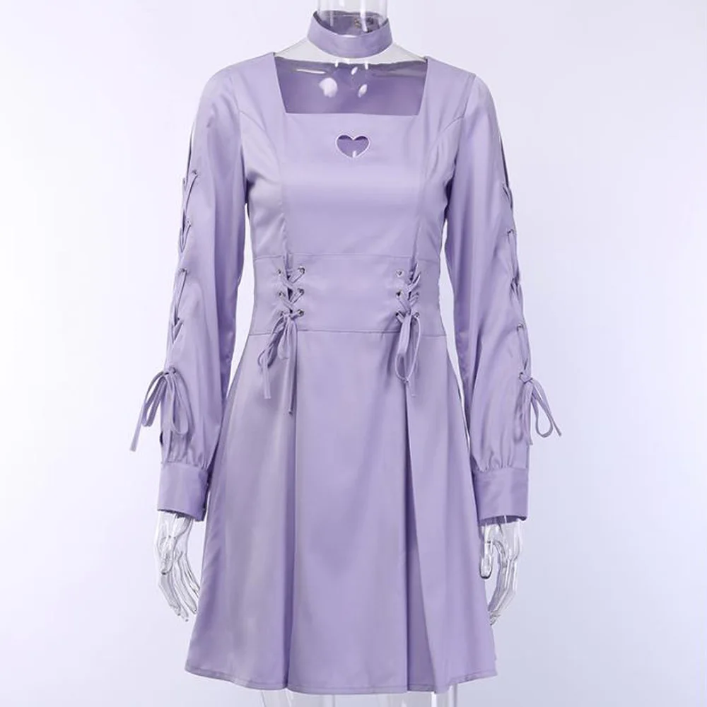 Готическая Лолита панк платье хомут на шее полое сексуальное женская готическая