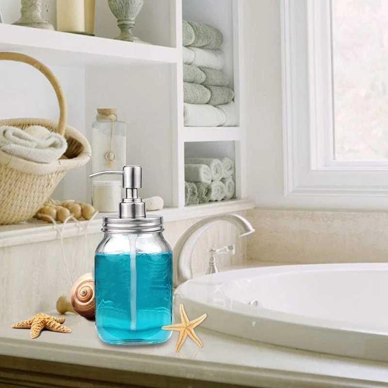 Soap Dispenser Lids 3 Pack Stainless Steel Mason Jar Pump Rustproof Bathroom Accessories | Дом и сад