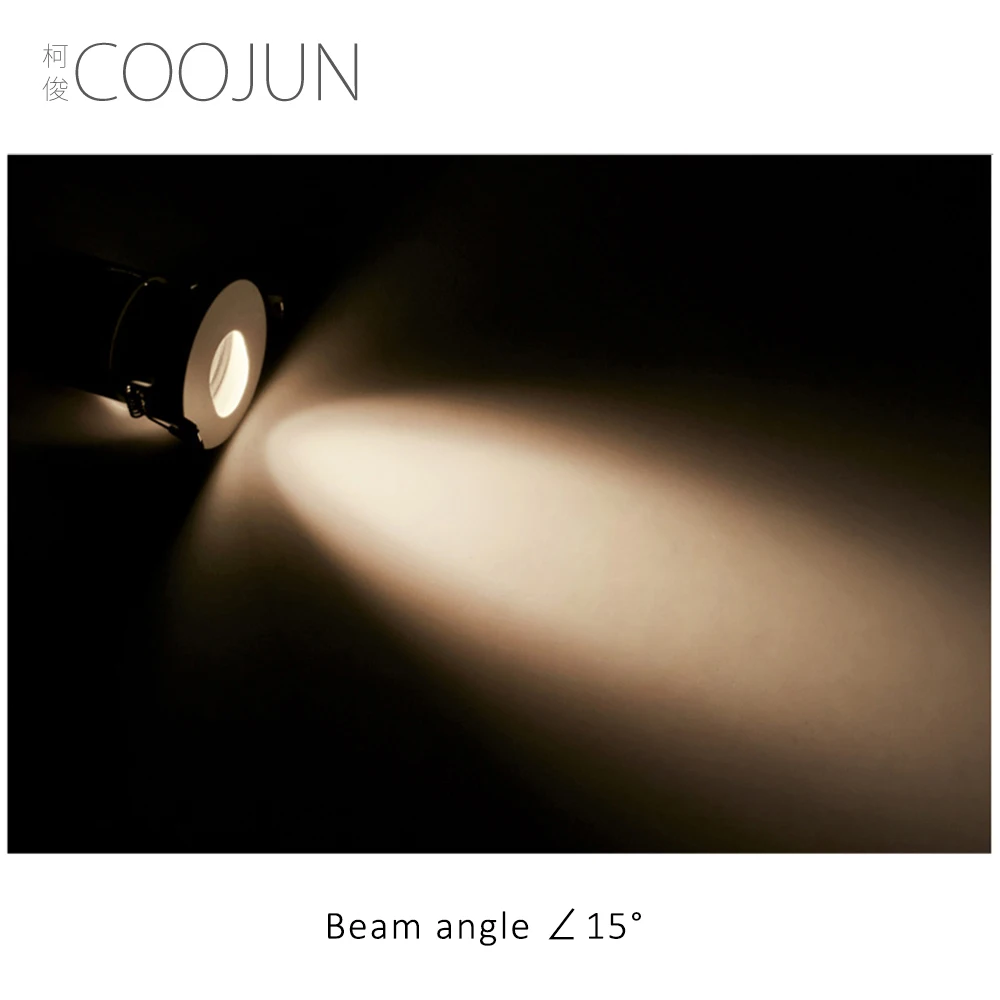 COOJUN Встраиваемый прожектор с регулируемой яркостью светодиодный 7 Вт 3000 К Ra≥ 93