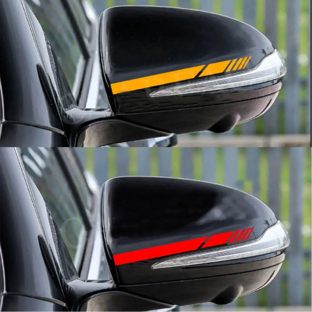 Наклейка Mirrior для зеркала заднего вида 2X Виниловая наклейка в полоску наклейки на