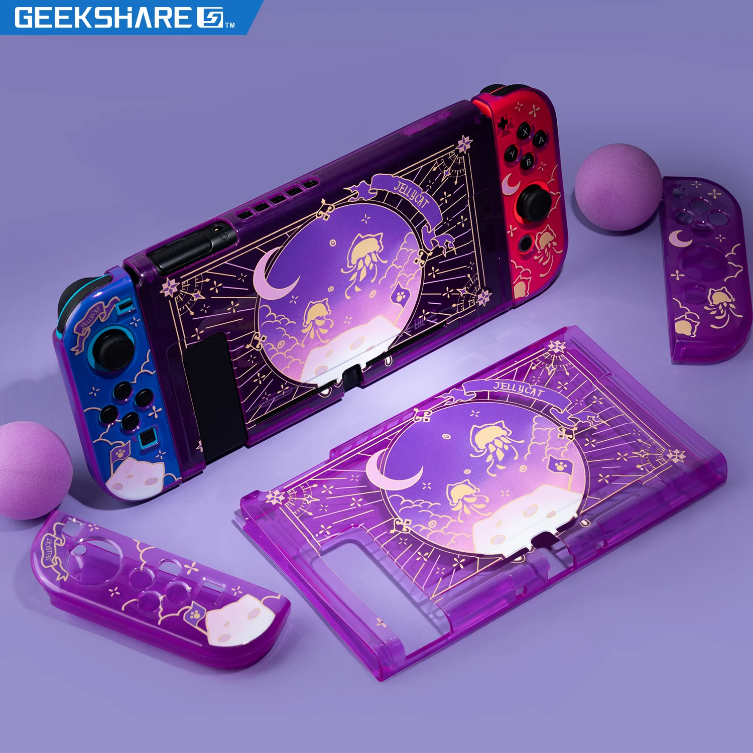 

GeekShare Jellyfish Violet Nintendo Switch Shell NS Protective Full Cover Split TPU Soft Case For Nintendo Switch Accessories