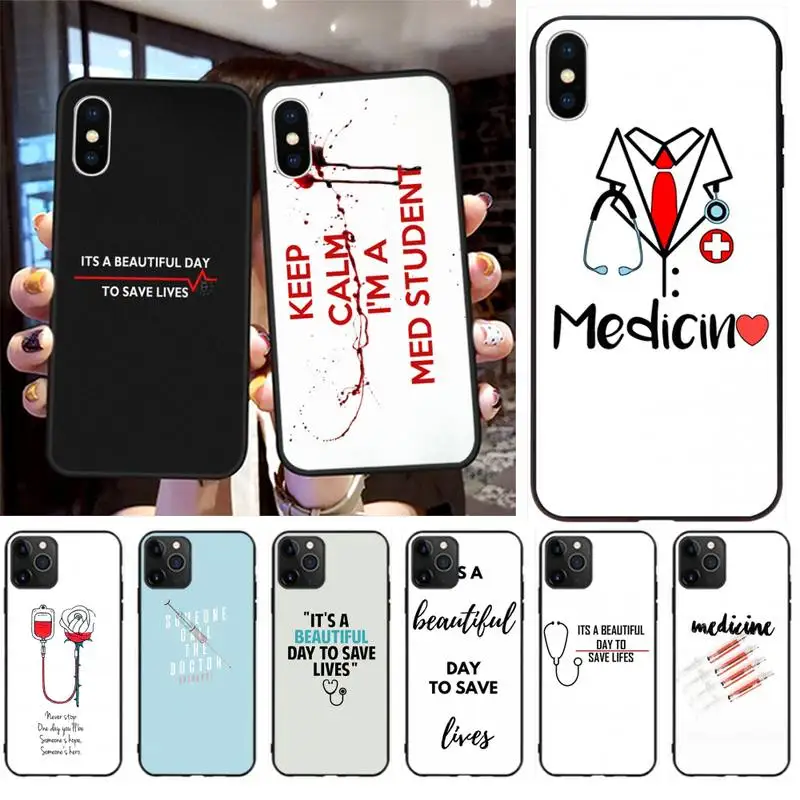 

I'M A MEDICAL doctor DIY Painted Bling Phone Case for iPhone 11 pro XS MAX 8 7 6 6S Plus X 5S SE 2020 XR case
