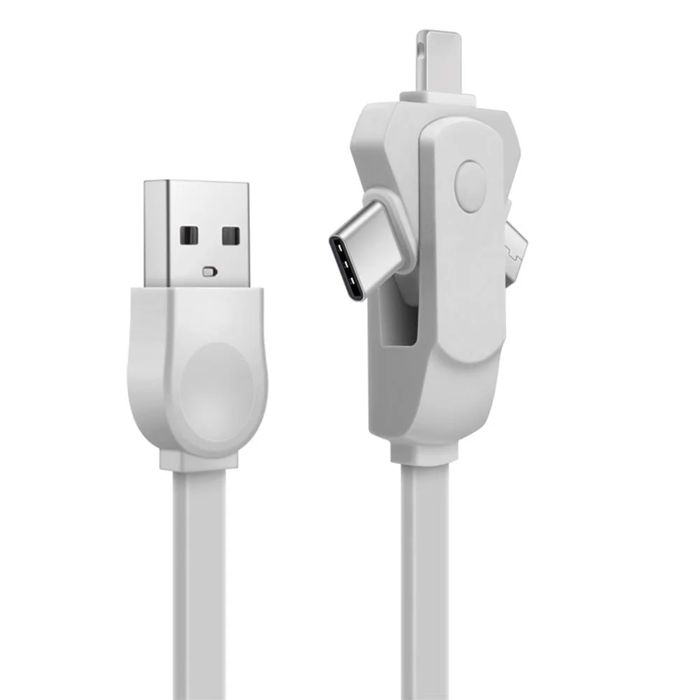 Белый KISSCASE 3 в 1 usb type C Micro usb type-c кабель для iPhone 7 Xr Быстрый Кабель зарядного устройства usb C кабель для Xiaomi Redmi; Huawei samsung - Цвет: Белый