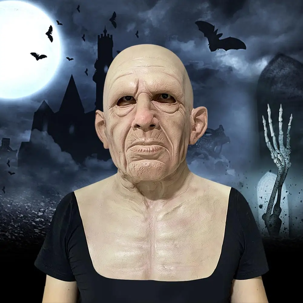 Крышка на лицо Хэллоуин латексный ужас старинный головной убор щит|Маски для