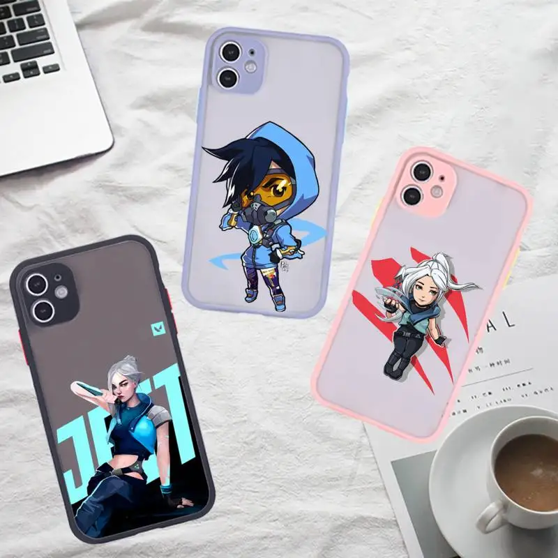 

Valorant Phone Case For iPhone 12 11 Mini Pro XR XS Max 7 8 Plus X Matte transparent Gray Back Cover