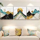 Абстрактный постер с изображением золотого лося и горного мрамора, пейзаж природы, Картина на холсте, Настенная картина для спальни, домашний декор