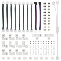 95pcs led strip connector kit with t shaped l shaped connectors strip jumpers strip clips for connecting corner right angle 5050