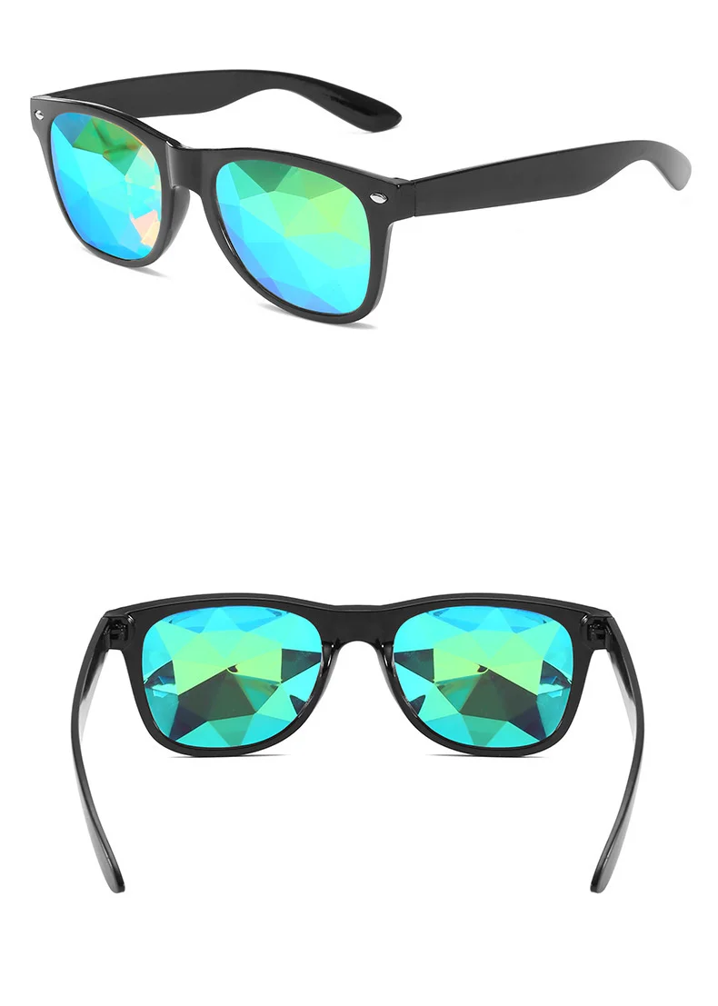 YOOSKE тренд калейдоскоп Glasse для женщин и мужчин Rave фестиваль солнцезащитные очки Косплей вечерние голографические солнцезащитные очки