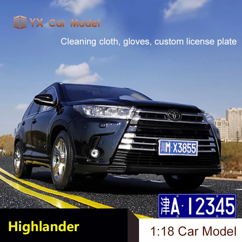 

Diecast Car model Original 1 18 car model 2018 new Toyota Highlander SUV off-road alloy simulation car model(SMALL GIFT)