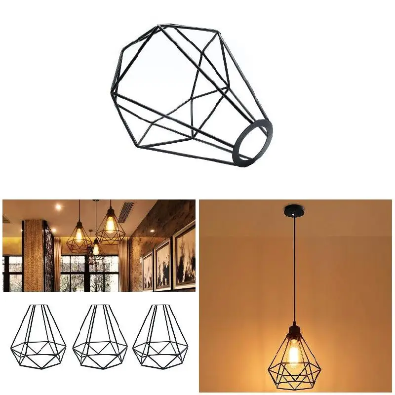 Геометрический подвесной металлический светильник в стиле ретро винтажный