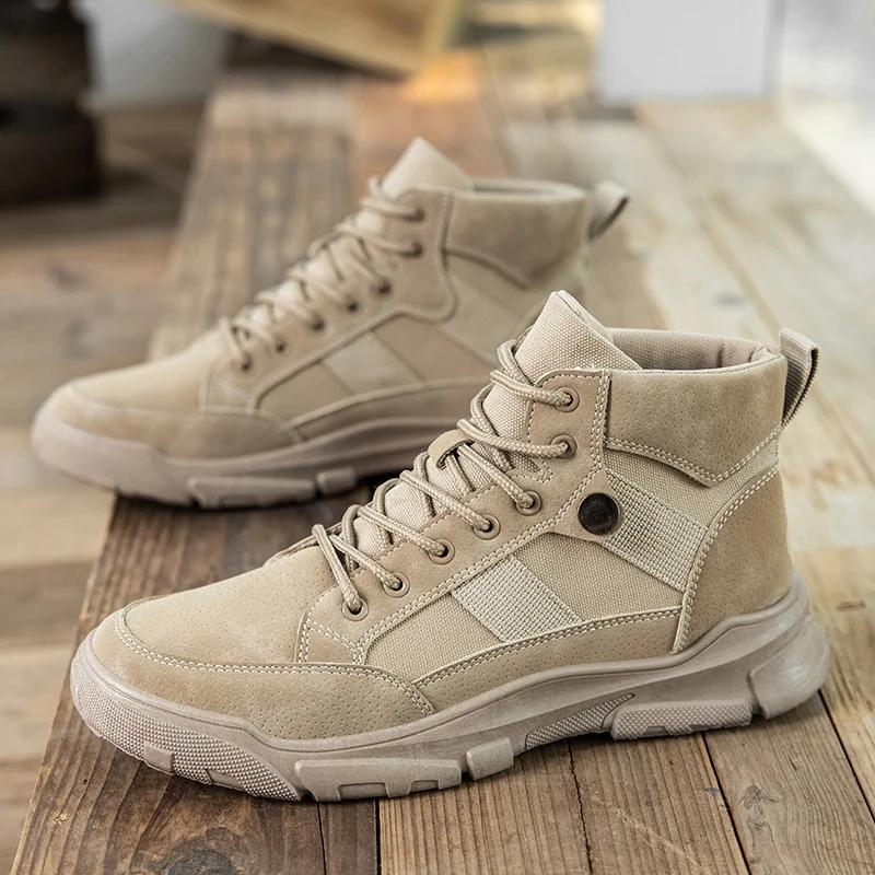 

Men Boots New Lace Up Military Boots Men Winter Ankle Lightweight Shoes Men Classic Casual Boots Outdoor Footwears