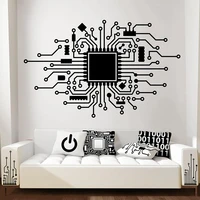 circuit board technology computer wall sticker cpu it digital music producer hacker gamer wall decal bedroom vinyl decor c217