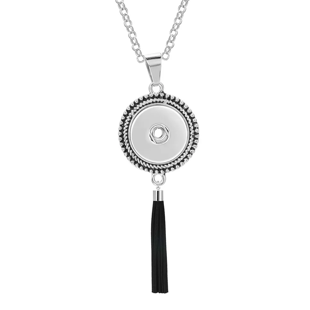 Новое ожерелье для ювелирных изделий металлическая Длинная кисточка 18 мм кнопки