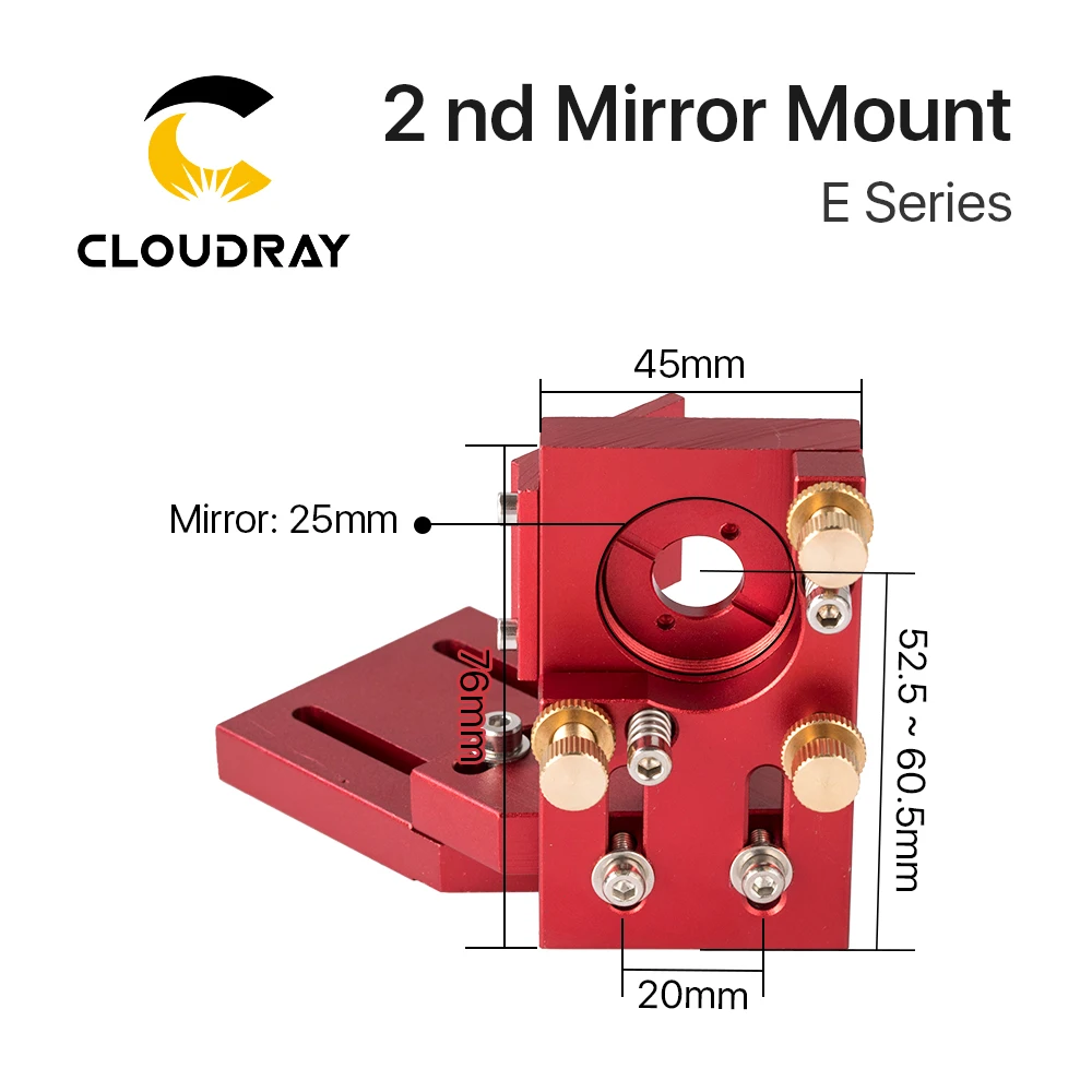 

Cloudray CO2 Second Red Mirror Mount Mirror 25mm Integrative Mount For Lase Cutting Machine
