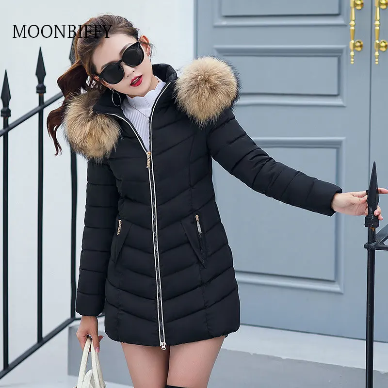 

2022 Winter Jacket 6XL Women Ladies Slim Parka Long Hooded With Fur Female Coat Chaqueta Mujer Invierno Plus Size