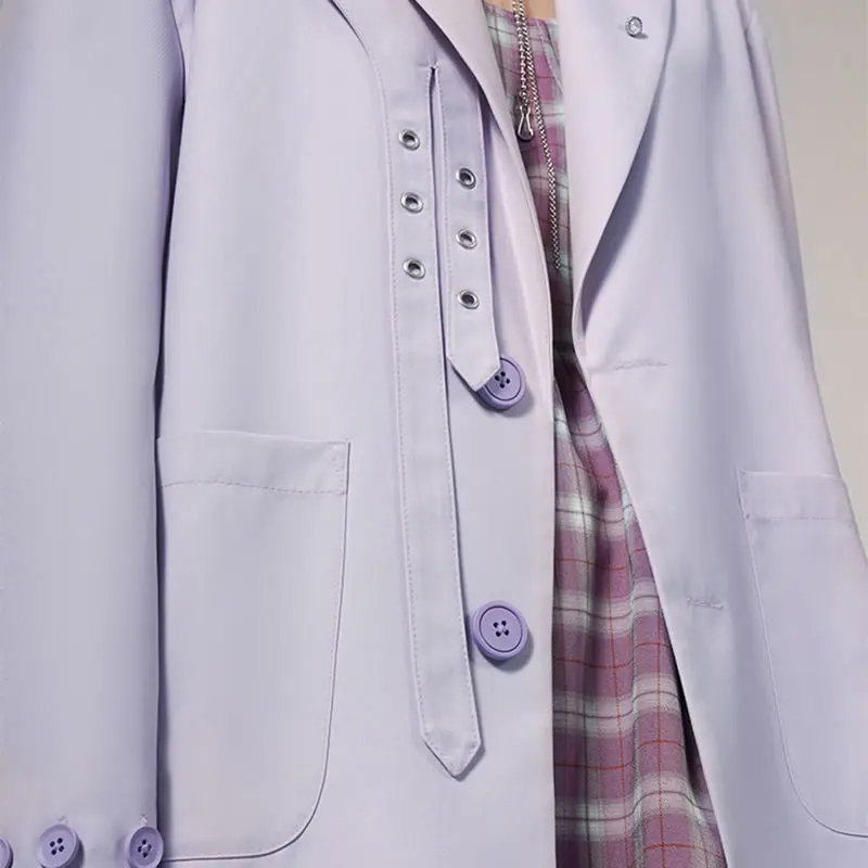 

XITAO Women Blazer Pocket Full Sleeve Goddess Fan Casual Style 2021 Spring Elegant Small Fresh Loose Soild Color CoatDZL2726