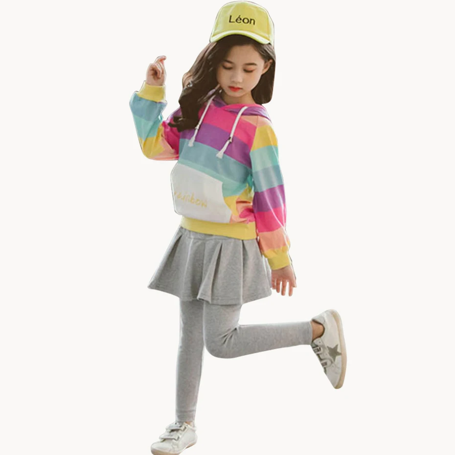 Детская одежда плиссированная юбка для девочек брюки и толстовки спортивные