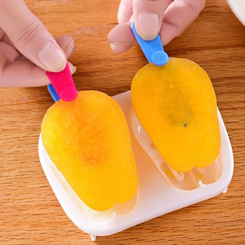 

2 Cell Small Size Silicone Ice Cream Mold Popsicle Molds DIY Homemade Dessert Freezer Fruit Juice Ice Pop Maker Mould with Stick